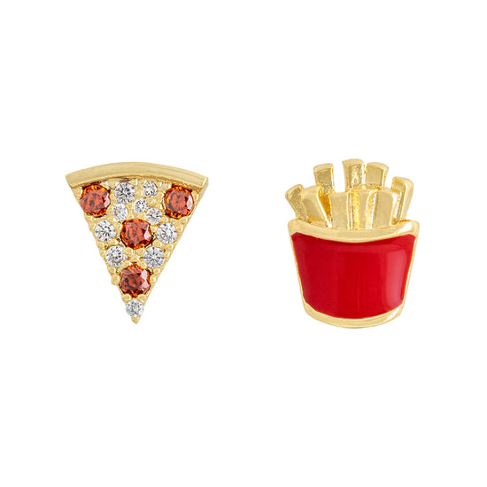 Earring Diamante Pizza and Fries