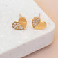 Earring Diamante Half Heart