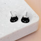 Earring Epoxy Cat Face Black