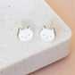 Earring Epoxy Cat Face White