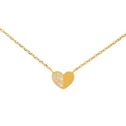 Necklace Diamante Half Heart