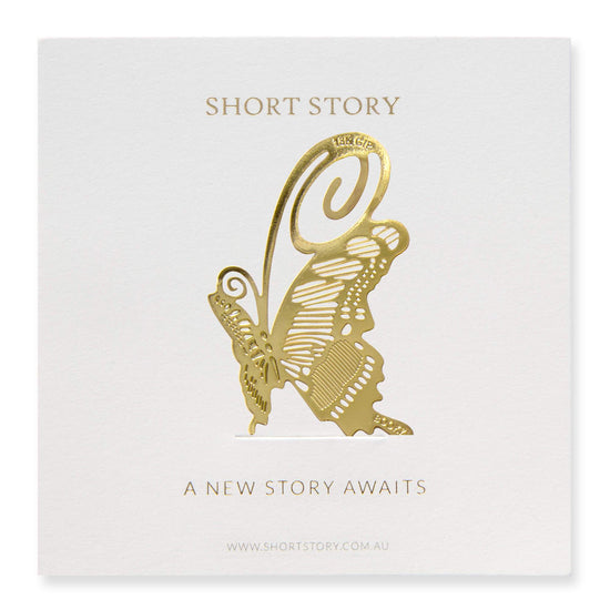 Gold Bookmarks Floral and Fauna Butterfly