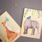 Card Wooden Pretty Elephant