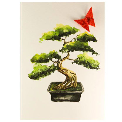 Card Watercolour Bonzai