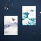 Card Watercolour Hokusai Blue