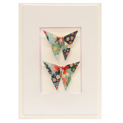 Card Twin Butterfly Blossom Green