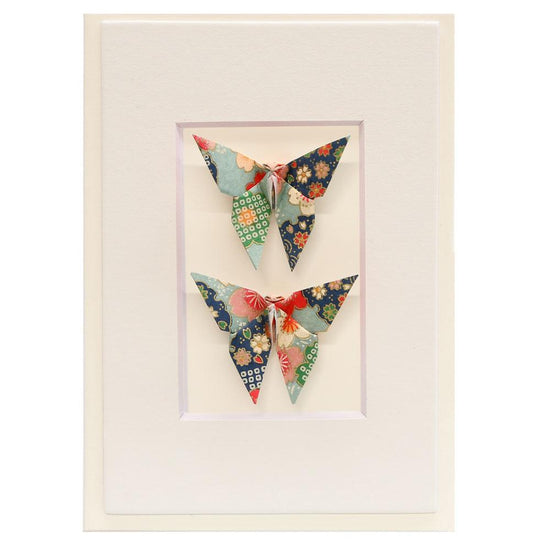 Card Twin Butterfly Blossom Green