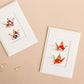 Card Twin Crane Flowers Red