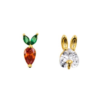 Earring Diamante Rabbit and Carrot