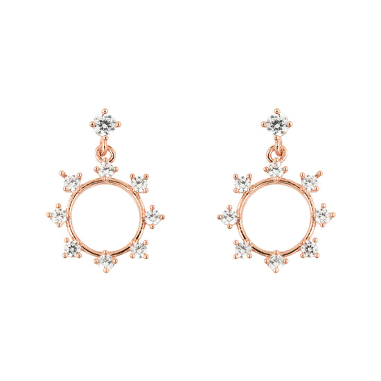 Drop Earring Diamante Studded Ring