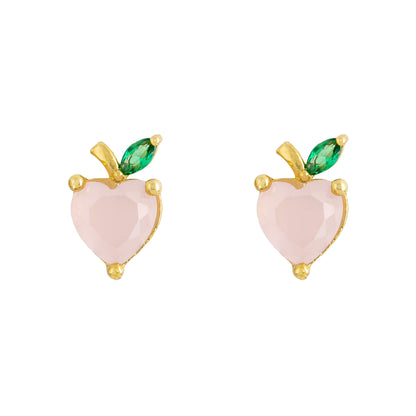 Earring Diamante Peach Gold