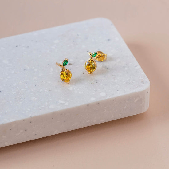 Earring Diamante Lemon Gold