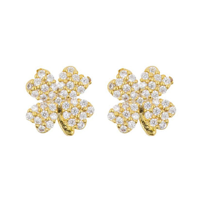 Earring Diamante 4 Leaf Clover