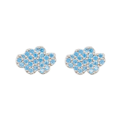 Earring Diamante Cloud Blue