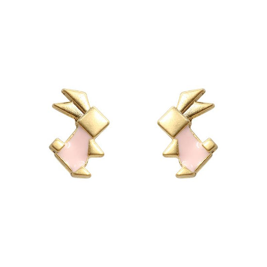 Earring Origami Pink Rabbit