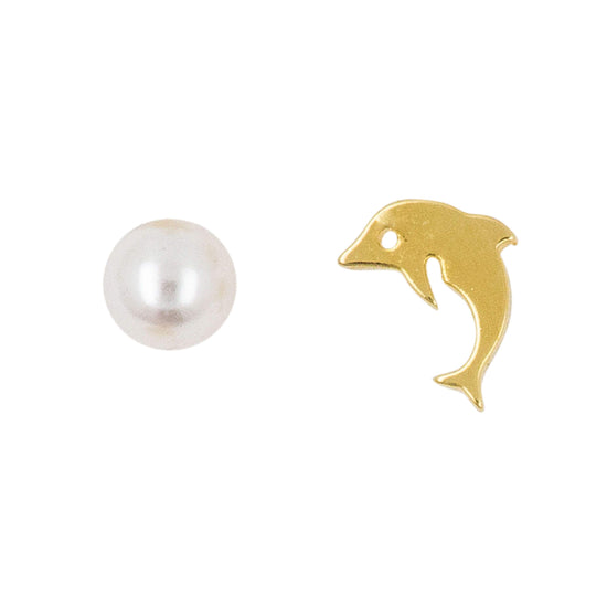 Earring Mini Dolphin and Pearl