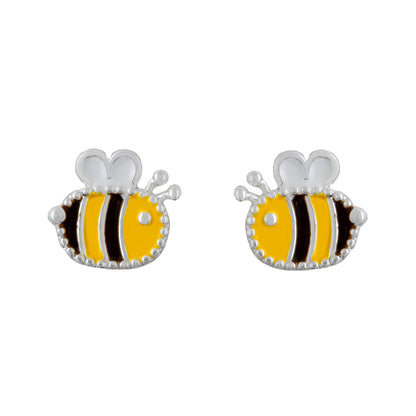 Earring Epoxy Bumble Bee Silver