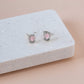 Earring Epoxy Lotus Pink Silver