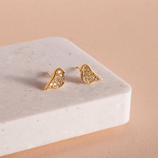 Earring Diamante Bird Robin