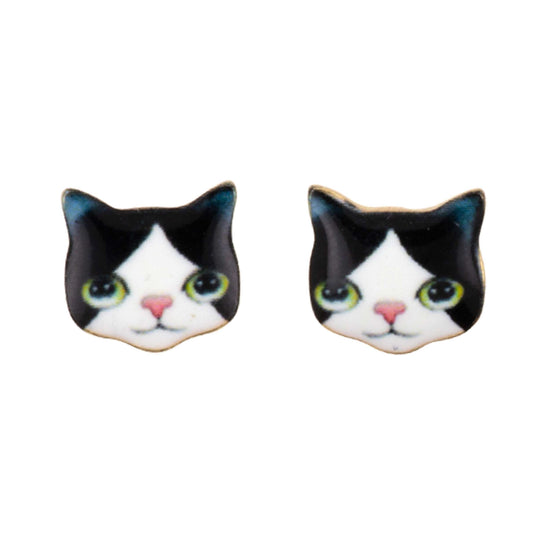 Earring Kitten Black and White