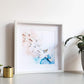 Large White Frame Sky Blue & Blush