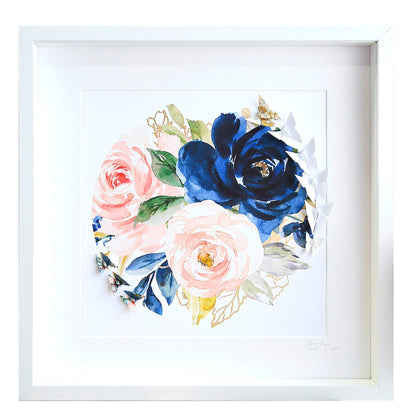 Large White Frame Floral Circle