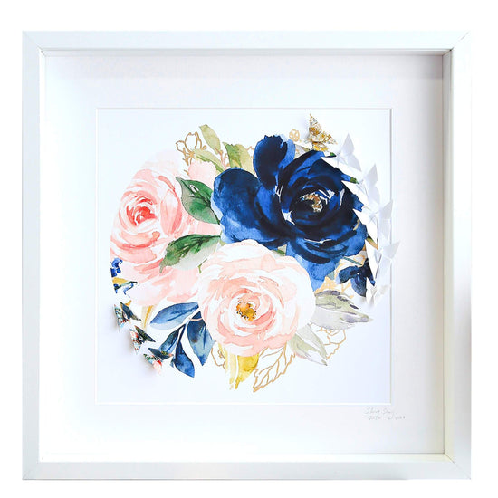 Large White Frame Floral Circle