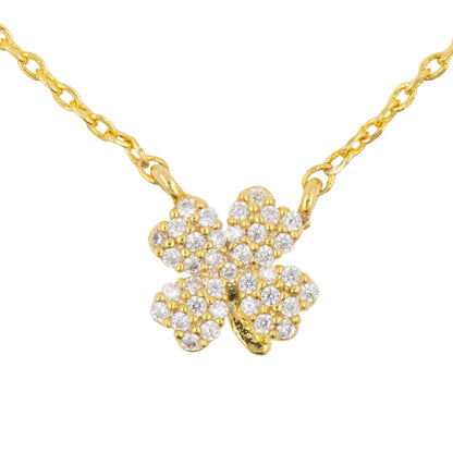 Necklace Diamante 4 Leaf Clover