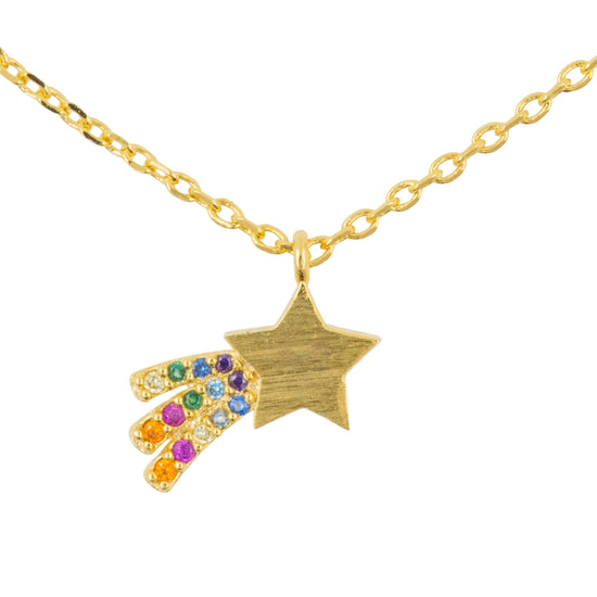 Necklace Diamante Shooting Star Rainbow