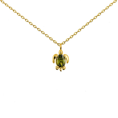 Necklace Diamante Turtle Green