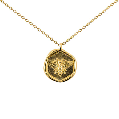 Necklace Medallion Bee Gold