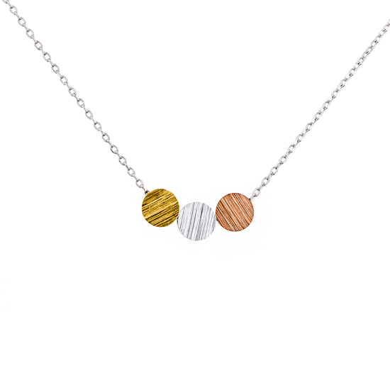 Necklace Trio Solid Circle Silver