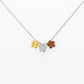 Necklace Trio Solid Flower Silver