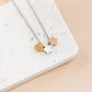 Necklace Trio Solid Flower Silver