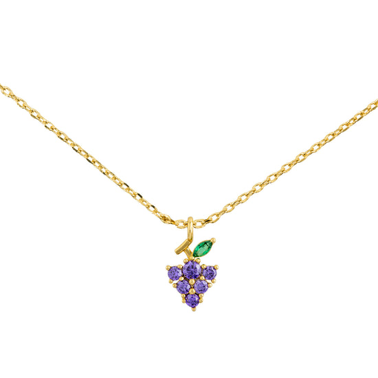 Necklace Diamante Grape Gold