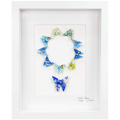 Small White Frame Circle of Life Blue
