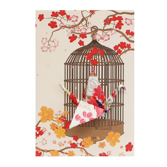 Small Card Crane in Cage Royal Gold