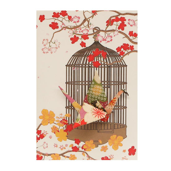 Small Card Crane in Cage Garden Purple
