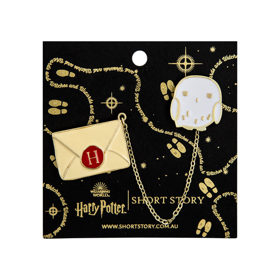 Harry Potter Enamel Pin Hogwarts Letter & Hedwig